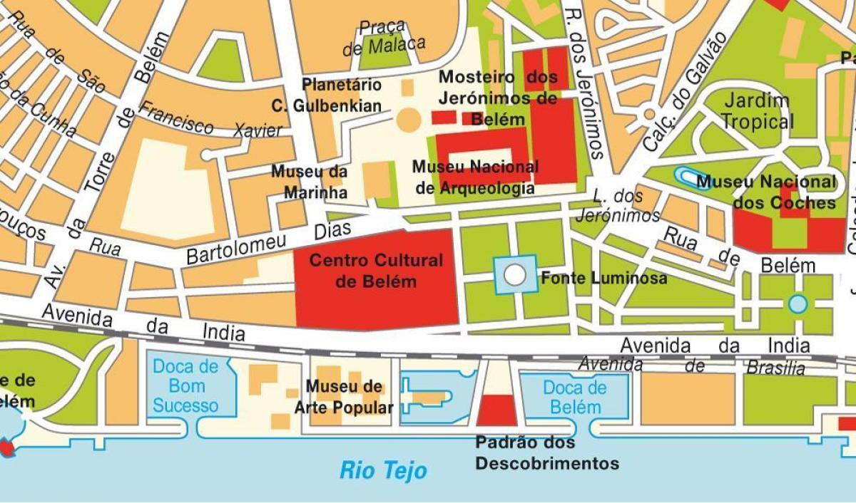Karte von belem in Lissabon