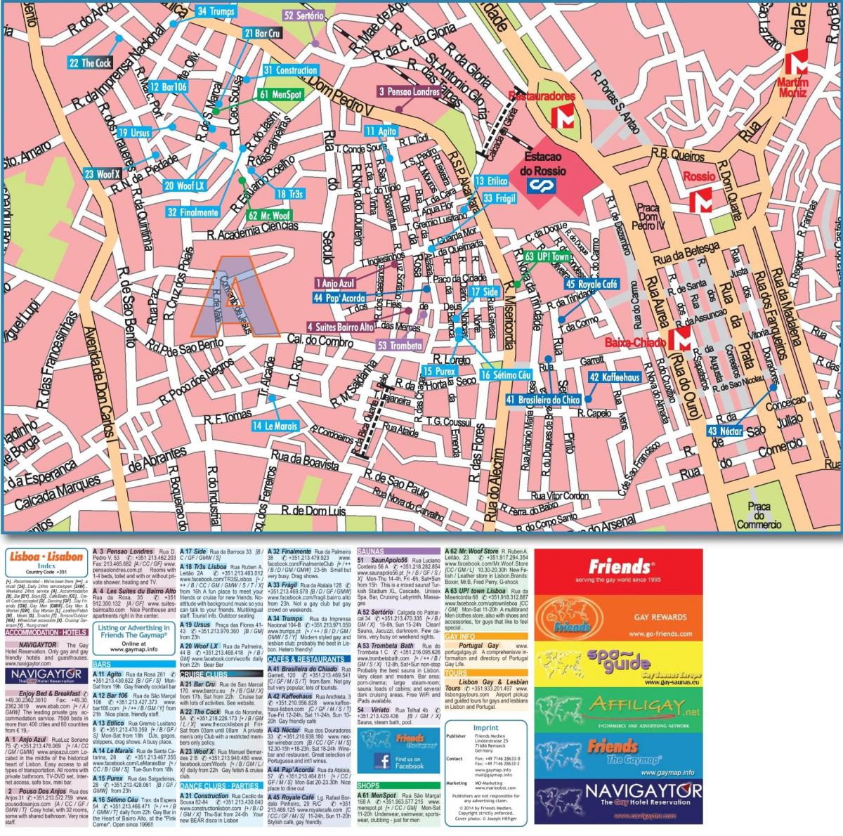 Karte von gay-Karte Lissabon