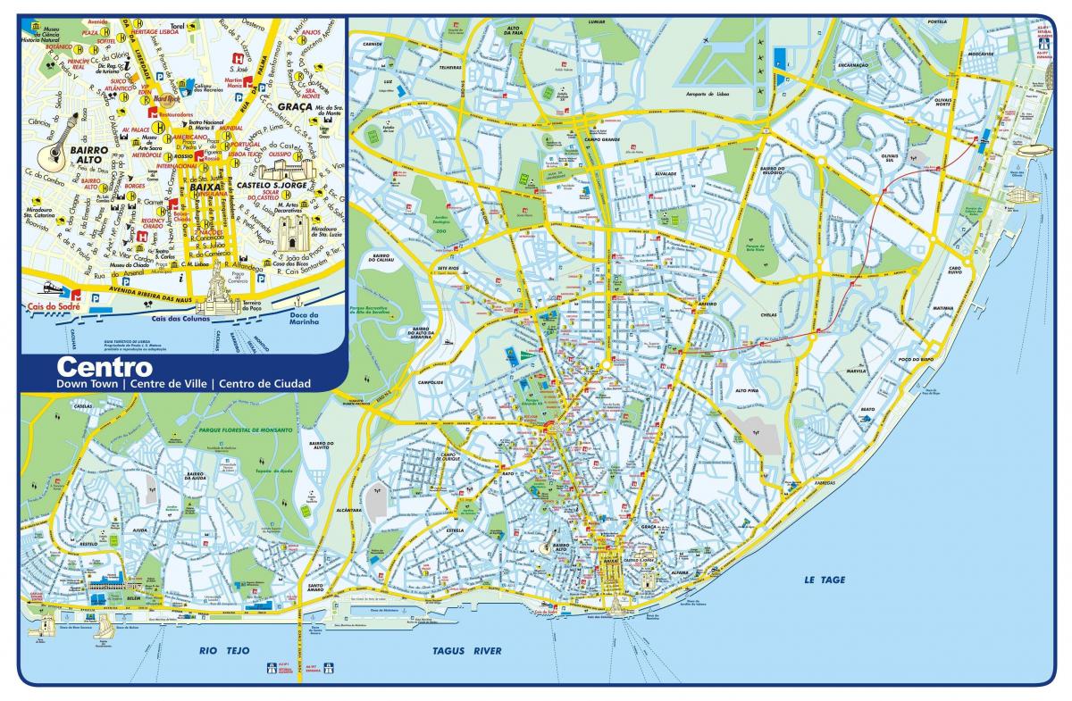 Bereiche von Lissabon Karte