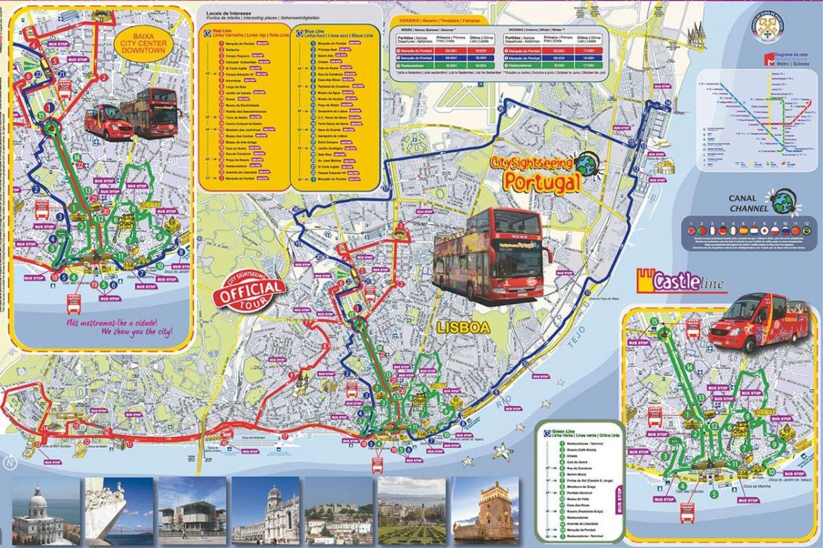 lisbon open top bus tour map