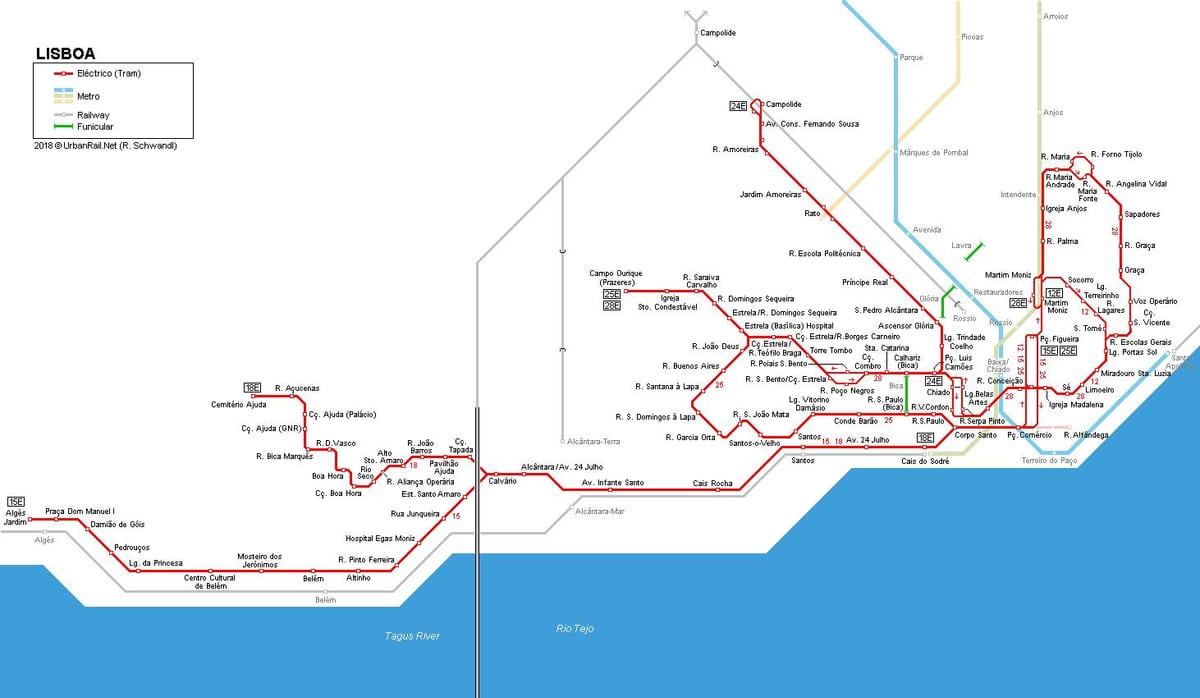 lisboa tram map