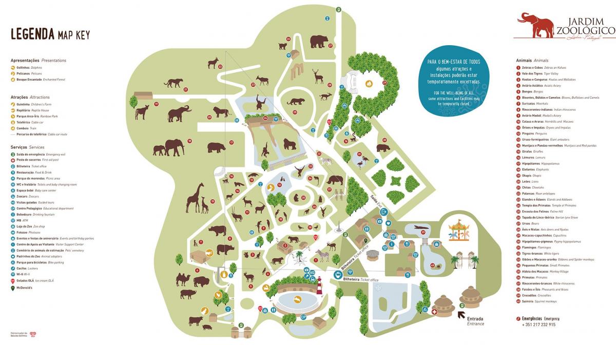 Karte von Lissabon zoo