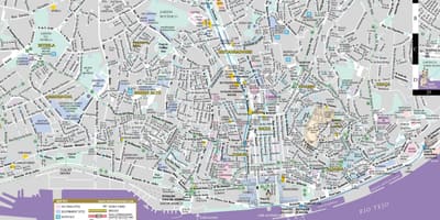 Straßenkarte von Lissabon Stadt