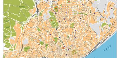 Straßenkarte von Lissabon Stadt