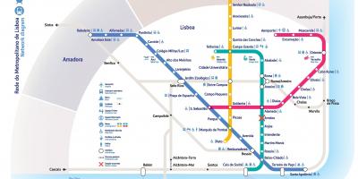 Karte der metro Lissabon